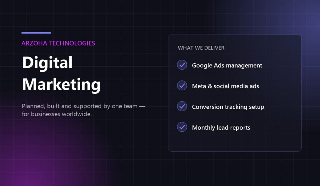 Digital Marketing services by Arzoha Technologies