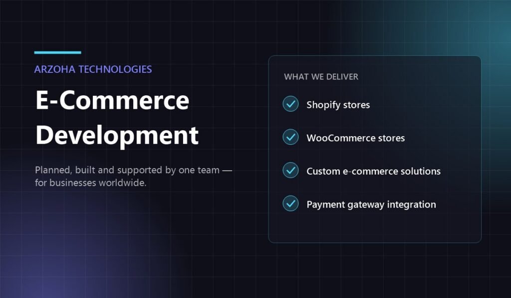 E-Commerce Development services by Arzoha Technologies