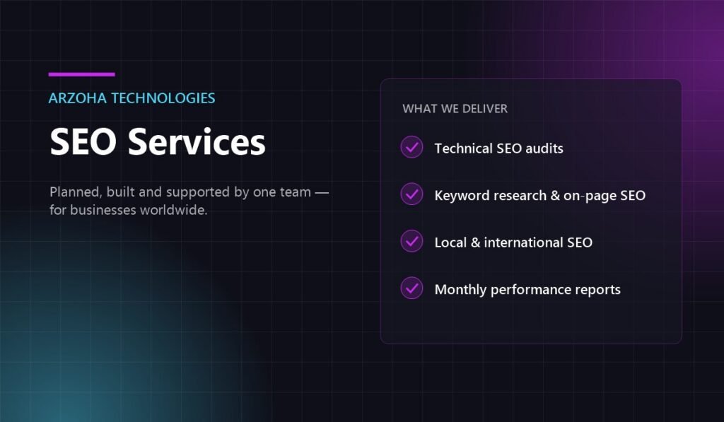 SEO Services services by Arzoha Technologies